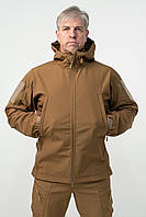 Тактическая куртка softshell койот, армейская куртка зсу на флисе, военная демисезонная куртка койот fd915