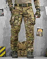 Тактичні штани мультикам із наколінниками, армійські штурмові штани, військові штани мультикам fd915