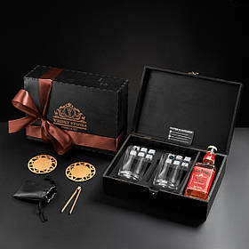 Набір для віскі + секція під алкоголь у подарунковій коробці Bohemia Barline 300 мл