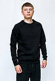 Реглан зимовий (тринитка з начосом) чорний розмір S, M, L, XL, 2Xl, 3XL