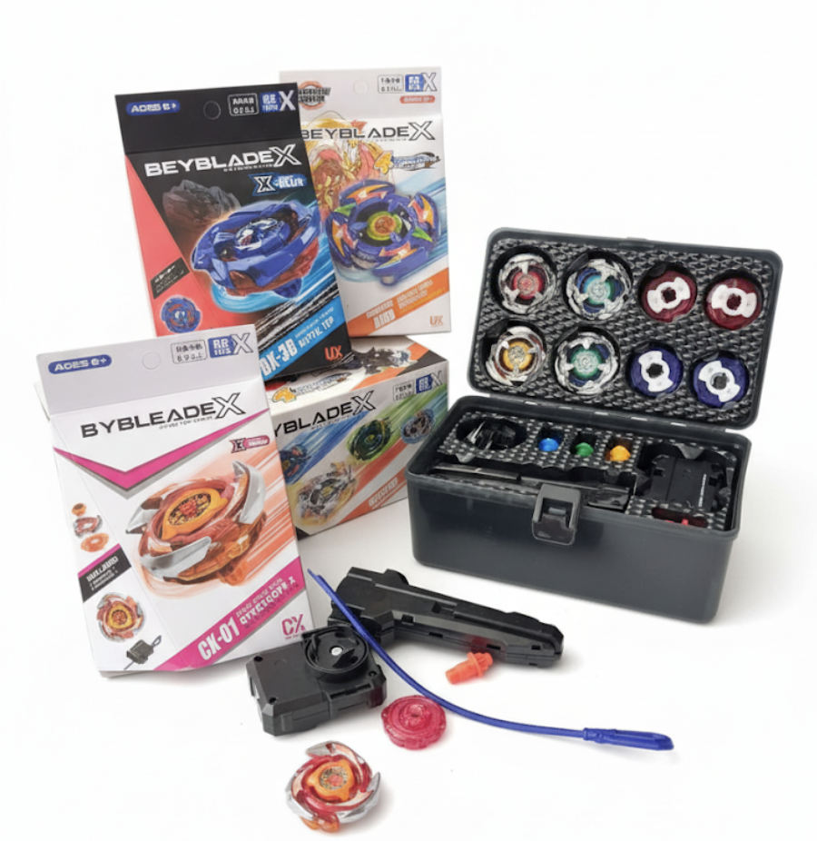 Бейблейд Ігровий набір BeBlade у кейсі (4 вовчки + 2 запускові пристрої, металеві деталі), фото 1