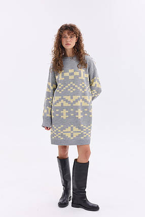 Тепла в'язана сукня "Олена" (сірий, жовтень), фото 1