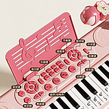 Дитяче музичне піаніно 6655 з мікрофоном, Bluetooth і стільчиком — 37 клавіш, запис, звуки тварин і інструментів, фото 6