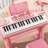 Дитяче музичне піаніно 6655 з мікрофоном, Bluetooth і стільчиком — 37 клавіш, запис, звуки тварин і інструментів, фото 8