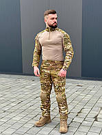 Армейська форма мультикам із наколінниками, літня військова форма зсу, штурмовий костюм мультикам fd915