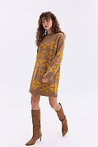 Тепла в'язана сукня "Олена" (карамель, гірчиця), фото 4