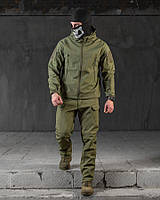 Демісезонна форма зсу на флісі, армійська форма soft shell олива, чоловічий тактичний костюм олива fd915