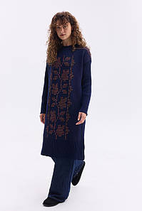 Тепла в'язана сукня "Вербена" (синій, жовтий)