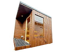 Economy CUBE 3m Sauna mit Veranda von Thermowood Production. Fotos und Videos
