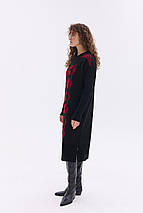 Тепла в'язана сукня "Вербена" (чорний, червоний), фото 2