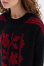 Тепла в'язана сукня "Вербена" (чорний, червоний), фото 4