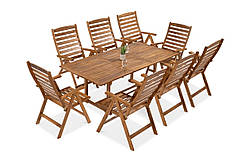 Дерев'яні обідні меблі Akadia Dinning  200/8+1 Focus Garden 008104