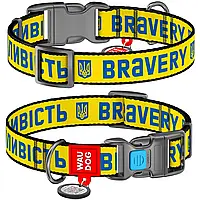 COLLAR WAUDOG Nylon Нашийник для собак з QR паспортом "Сміливість" 49 см