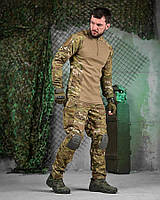 Штурмовий костюм мультикам із наколінниками, літня військова форма зсу, бойовий костюм мультикам fd915