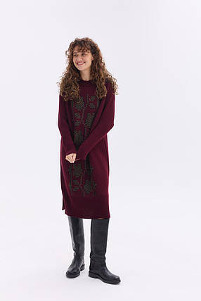 Тепла в'язана сукня "Вербена" (бордовий), фото 1
