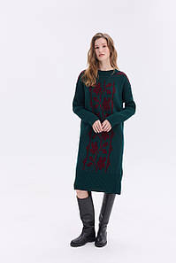 Тепла в'язана сукня "Вербена" (смарагдний, бордовий)