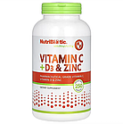 NutriBiotic, Immunity, вітаміни C + D3 і цинк, 250 капсул