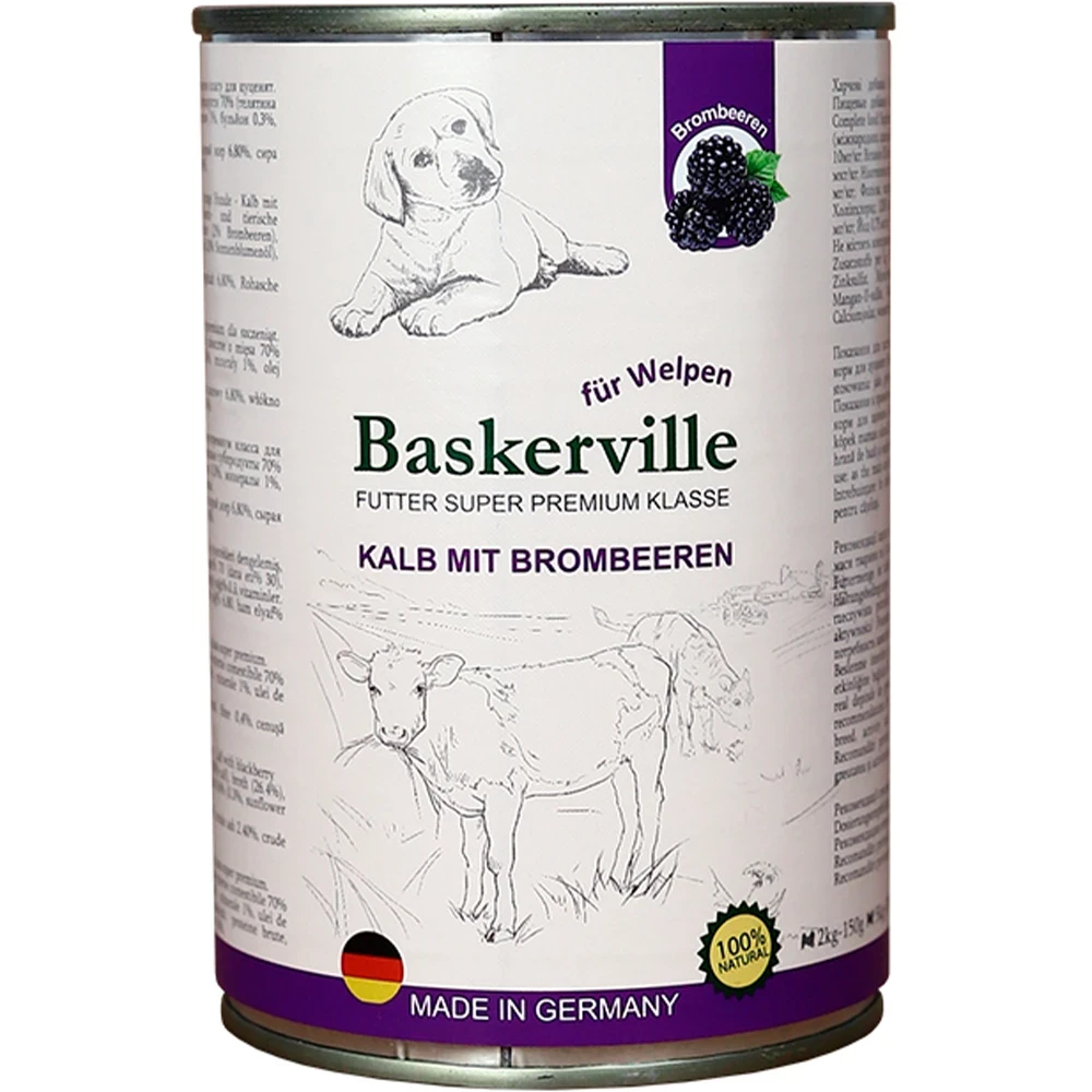 BASKERVILLE Вологий корм для цуценят (з телятиною та ожиною) 400 г