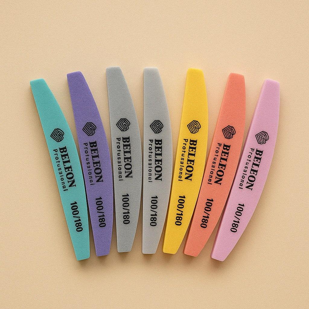 Баф-шліфувальник для нігтів 100/180 (банан) BELEON