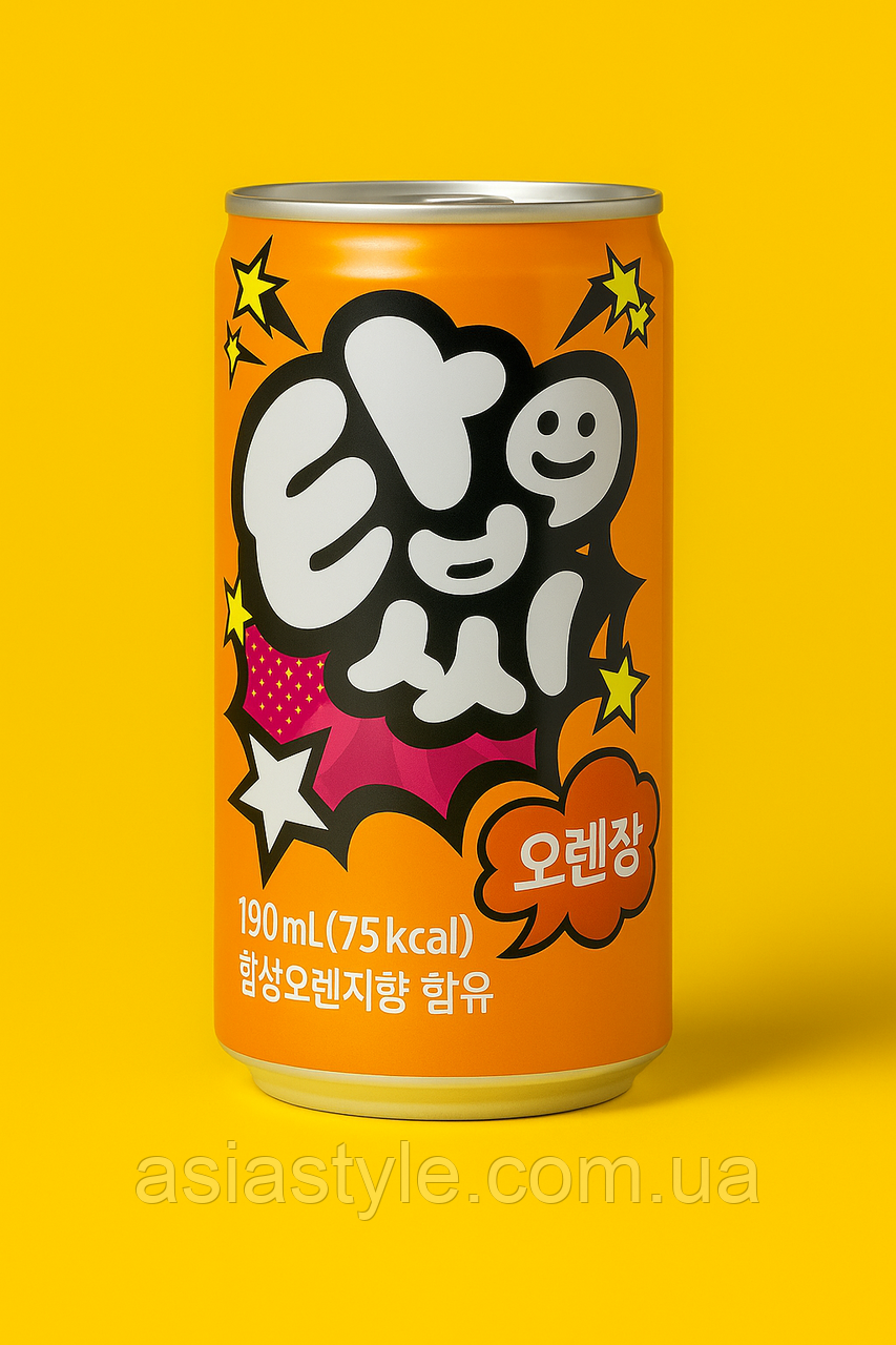 Газований апельсиновий напій TAN-C Orange Soda | TAN-C Orange Soda | Korea | 190 мл, ч, фото 1
