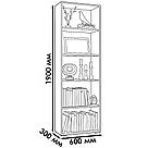 Підлоговий стелаж для книг і декору Книжкова полиця з Ламінованого ДСП Стелажі на 5 полиць 60 см, фото 5