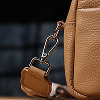 Женская сумка кросс-боди из натуральной кожи Бежевый (Vintage)