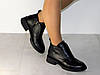 Жіночі демісезонні лофери шкіряні чорні, фото 3