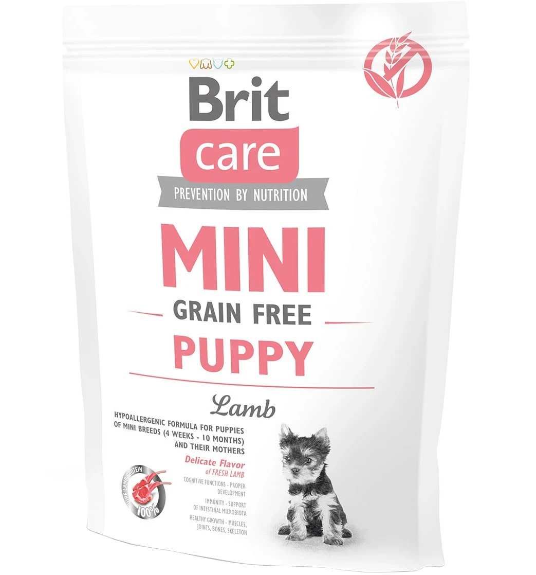 BRIT CARE GF Mini Puppy Сухий гіпоалергенний корм для цуценят міні порід (з ягняти) 400 г
