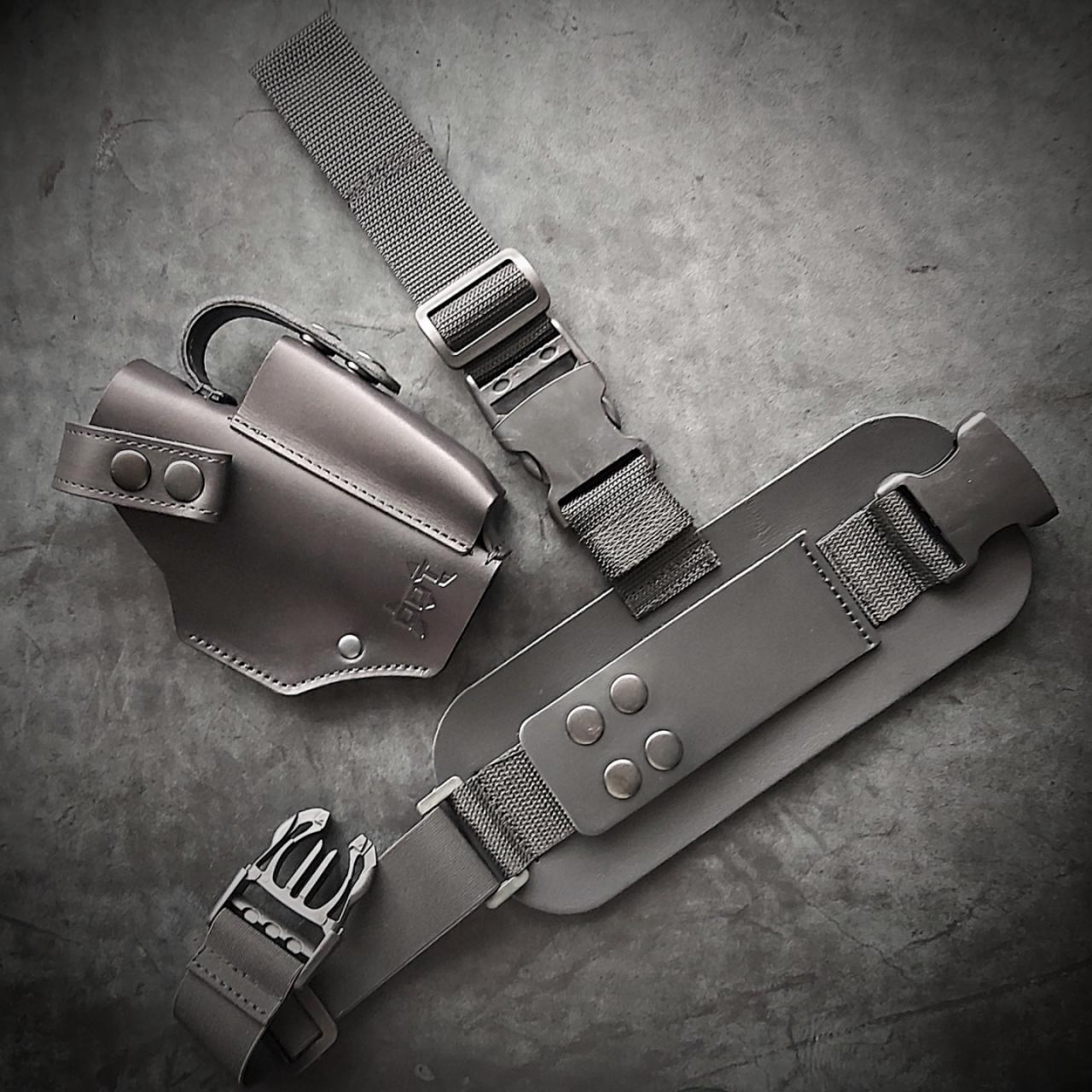 Кобура на стегно Пеламе для GLOCK 19 з натуральної шкіри чорна