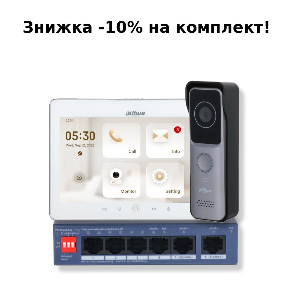 KIT(medium) - big screen Комплект відеодомофону Dahua, фото 1