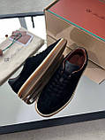 Кросівки чоловічі Loro Piana Tennis Walk Sneaker чорний колір замша якість преміум, фото 10