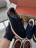 Чоловічі кросівки Loro Piana Tennis Walk Sneaker сірий колір замші якість преміум, фото 5