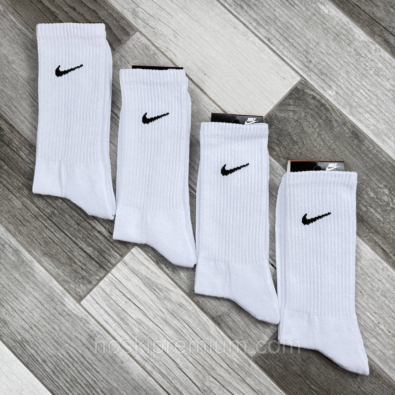 Шкарпетки чоловічі махрова стопа бавовна високі Nike Tennis, розмір 41-45, білі, 011220, фото 1