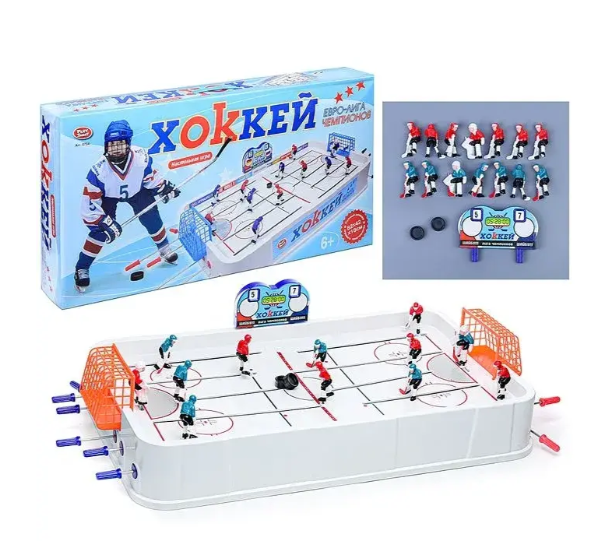 Хокей настільний дитячий 0704 82х42х18 см на 12 важелів зі шкалою рахунку.