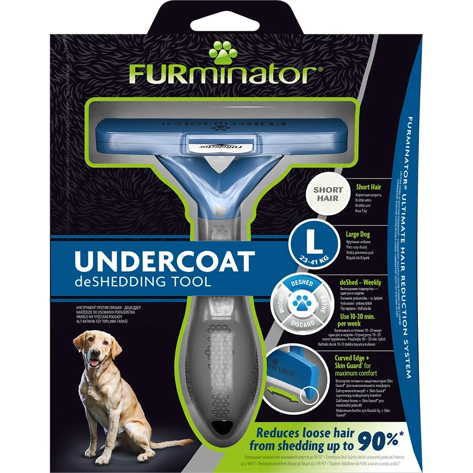 FURminator Short Hair Фурмінатор для собак з короткою шерстю L (23-41 кг) Синій