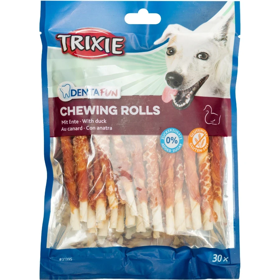 TRIXIE Denta Fun Палички для чищення зубів собак (натуральна шкіра з качкою) 240 г 30 шт 12 см