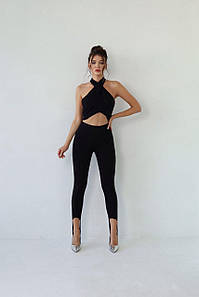 Жіночі утеплені лосини Poliit 4019 (чорні) 36 ,38 розміри