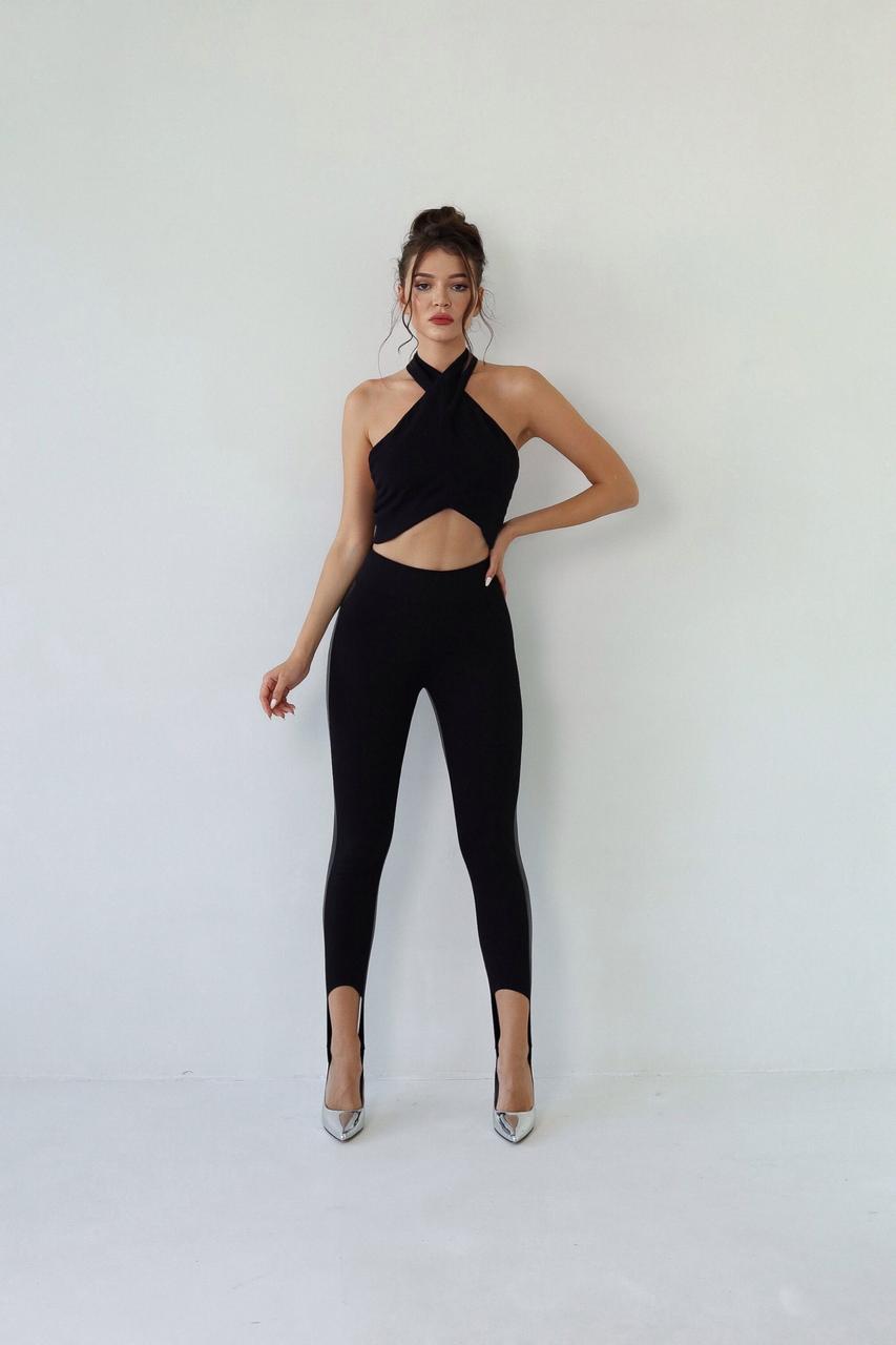 Жіночі утеплені лосини Poliit 4019 (чорні) 36 ,38 розміри, фото 1