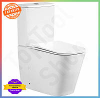 TS Унитаз-компакт Mixxus QUADRO безободковый с TOP NOW системой смыва Tornado 1.0 для ванной комнаты с SHT55_Q