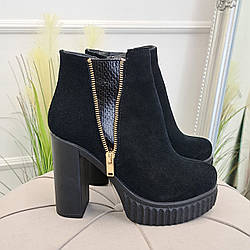 Напівчеревики жіночі замшеві на високому каблуці