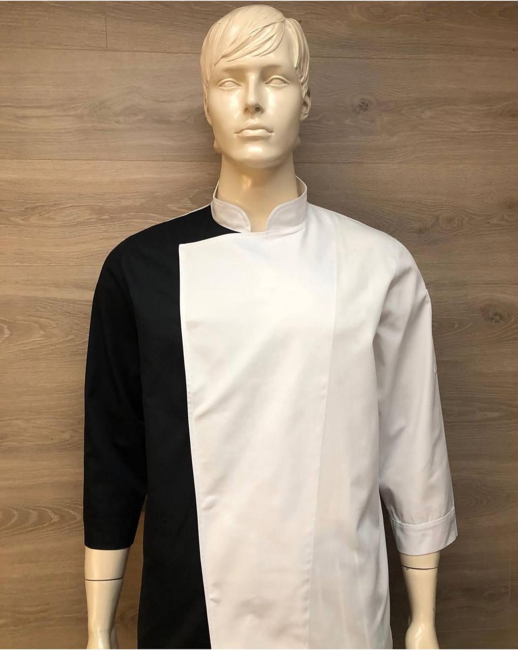 Китель Поварської Чоловічий Чорно-Білий Контраст 54 р.