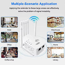 Підсилювач сигналу Wifi Repeater 2.4G 300Mbps 6 антен, фото 3