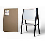 Дитячий двосторонній мольберт з аксесуарами, упакований у коробку, колір чорно-білий, фото 2