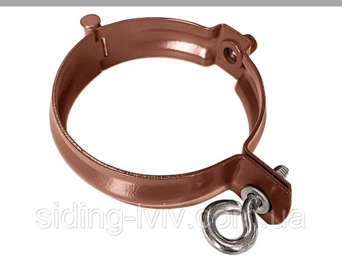 Водостічні системи - Хомут труби металевий (з смугової сталі) i гвинтом, фото 1
