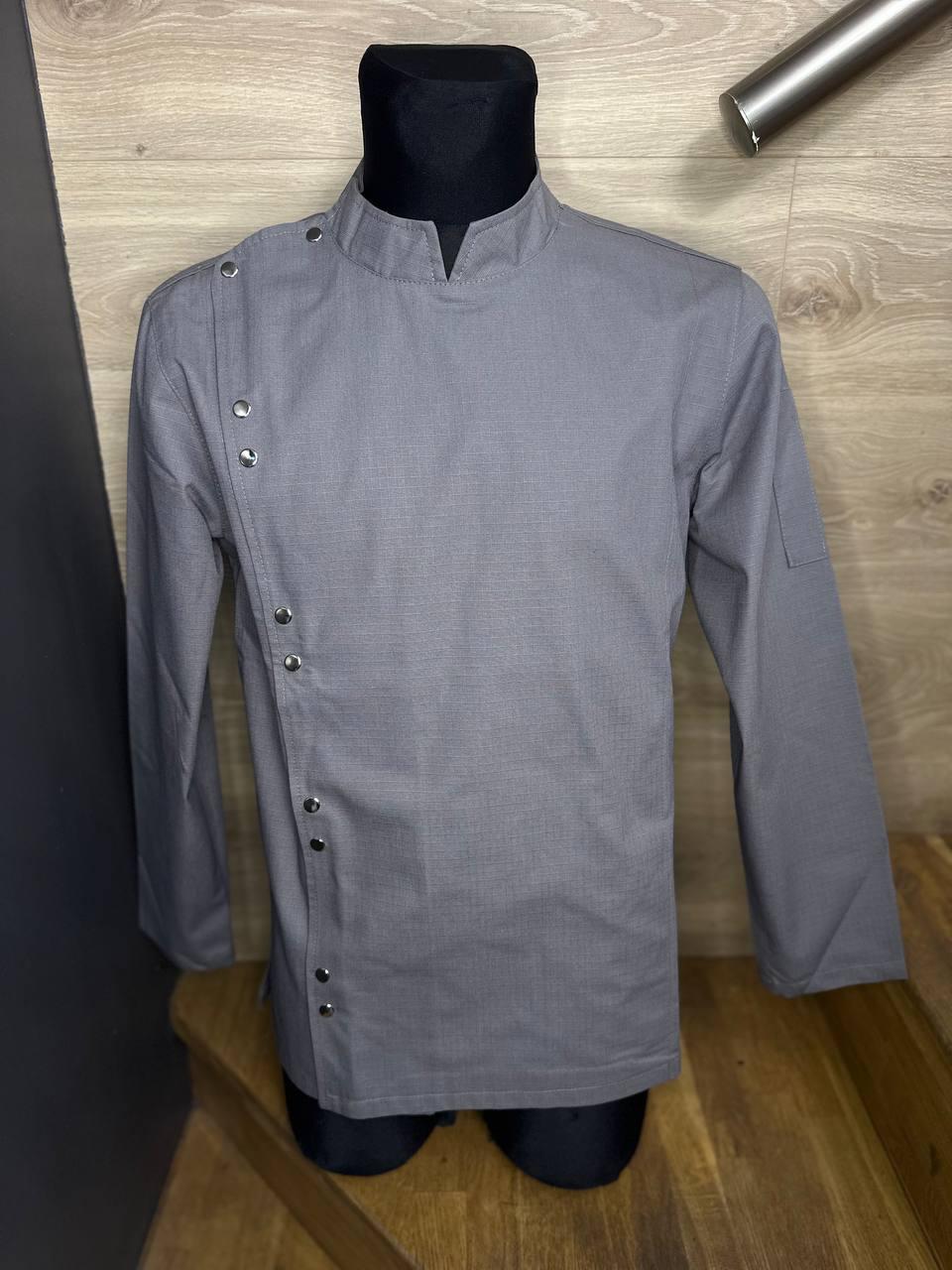 Кітель Кухарський Чоловічийі Ріп Стоп Наві Сірий