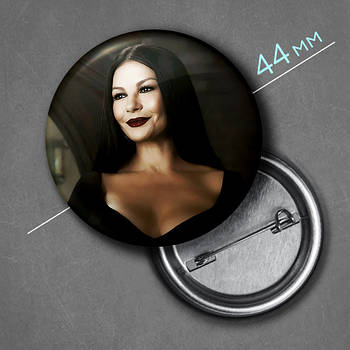 "Мортісія Аддамс (Венздей / Wednesday)" значок круглий на булавці Ø44 мм