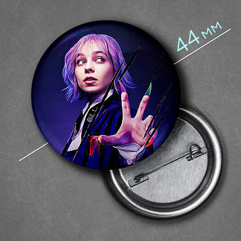 "Енід Сінклер (Венздей / Wednesday)" значок круглий на булавці Ø44 мм