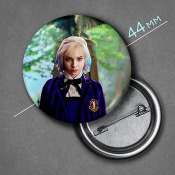 "Енід Сінклер (Венздей / Wednesday)" значок круглий на булавці Ø44 мм