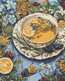 Алмазна мозаїка/вишивка Квітковий чай  40*50 см Орігамі OD 3538