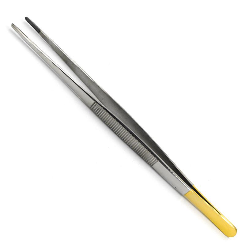 Пінцет анатомічний, з покриттям ручок карбідом титана, 200 мм х 1,0 мм, фото 1